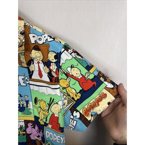 Phat Farm Popeye Comic All-Over Print Button Shirt Men’s M Cartoon Style - Picture 2 of 5